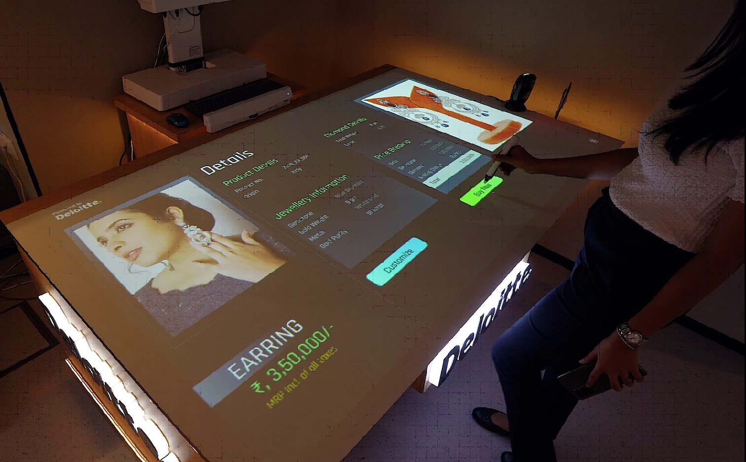 Sensor-based interactive projection table